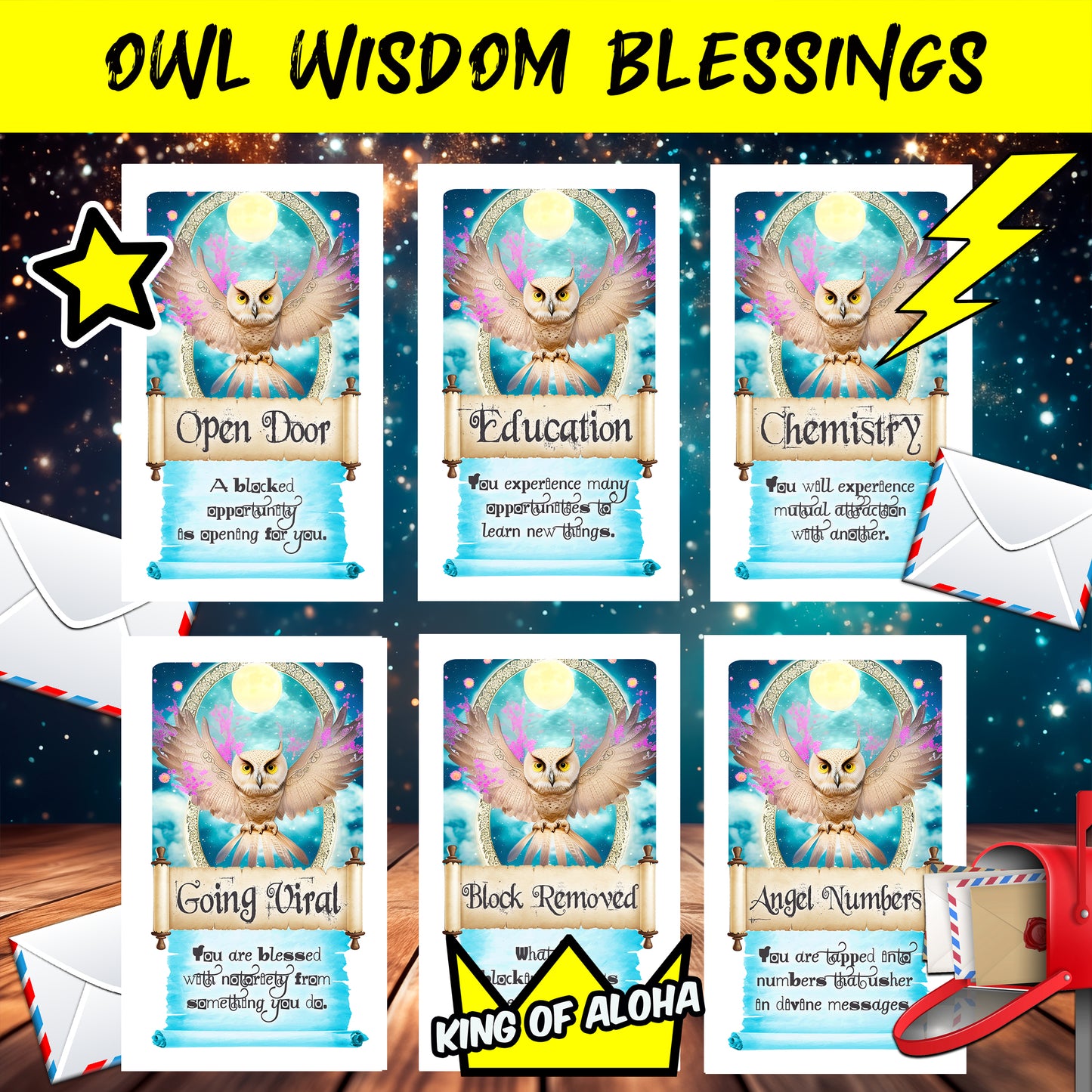 Owl Wisdom Blessings Oracle
