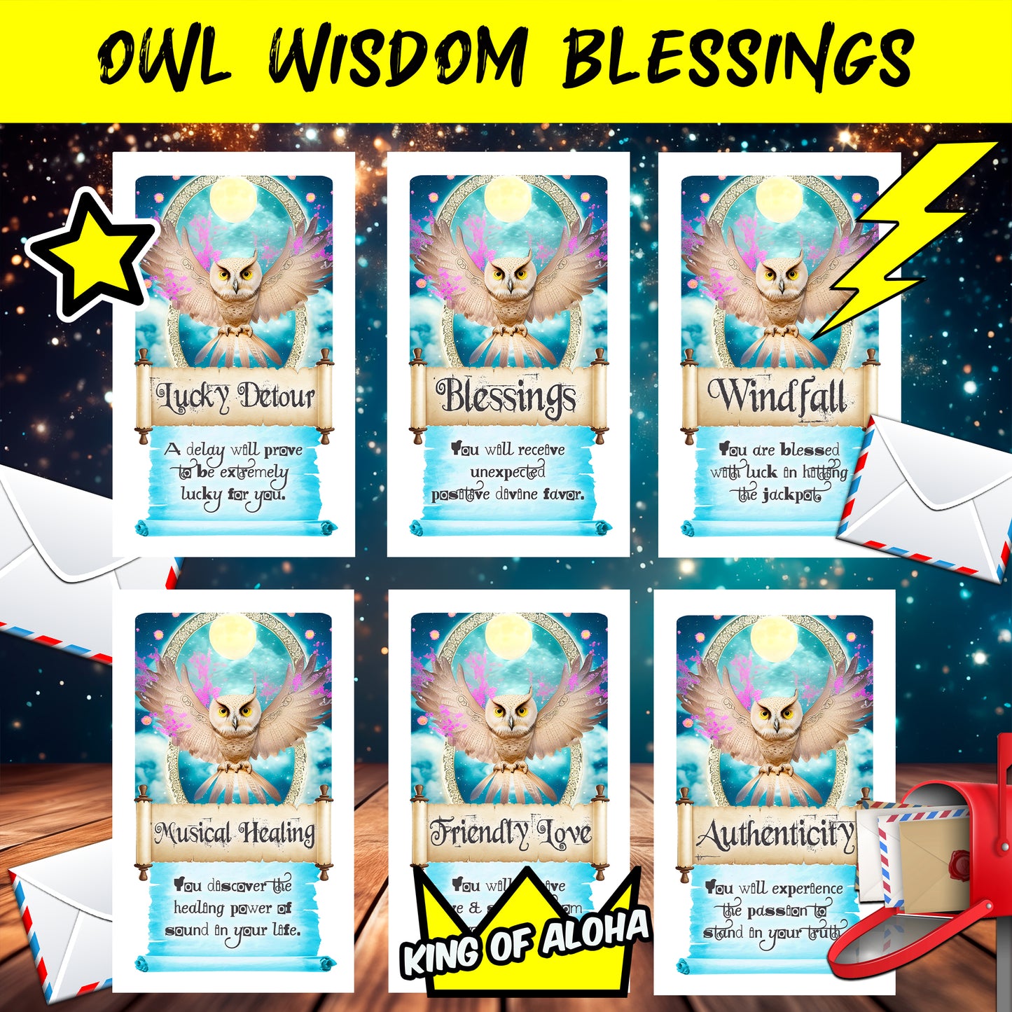 Owl Wisdom Blessings Oracle